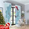 2pcs 2D Flat Printing Merry Christmas Window Curtains Winter Snowman Breakout 100% Polyester Without Electricity 0 for Home Wall