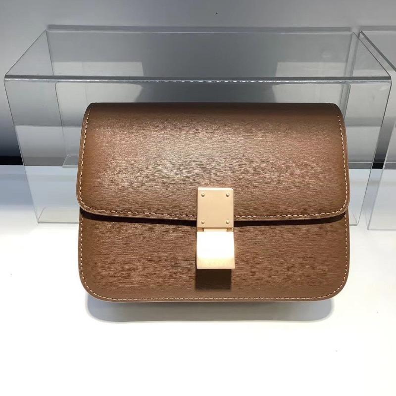 Leather spring and summer new bag women's messenger bag women's box small square bag, women's bag small shoulder tofu bag