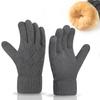 Double Layer Touch Screen Gloves for Men with Velvet Warmth and Thick Autumn and Winter Cold Protection Outdoor Knitted Gloves