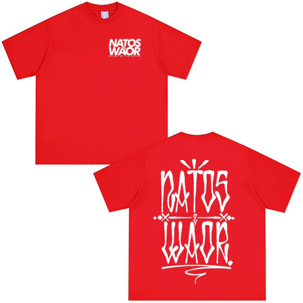 Rapper NATOS WAOR Tour 2025 T Shirts Men Women Vintage Hip Hop T-shirts Cotton Casual Oversized Short Sleeve T-shirt Streetwear