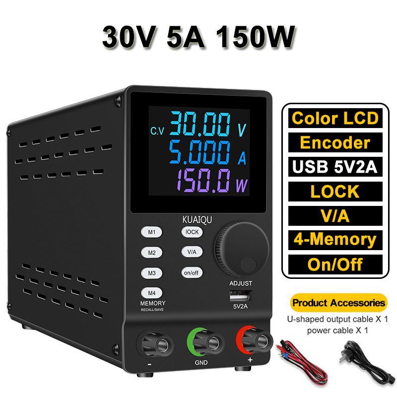 KUAIQU 30 V 10 A 300 W Gleichstromnetzteil OCP OVP Labortisch-Spannungsregler Outpot Einstellbare 12 V Schaltstromquelle für Reparatur