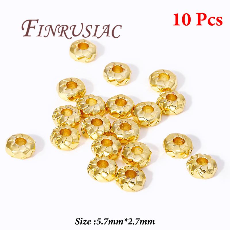 18K Gold Plated Metal Beads,Spacer Beads For Bracelets,Separator For Bead,DIY Jewelry Accessories,Necklace Bead Findings