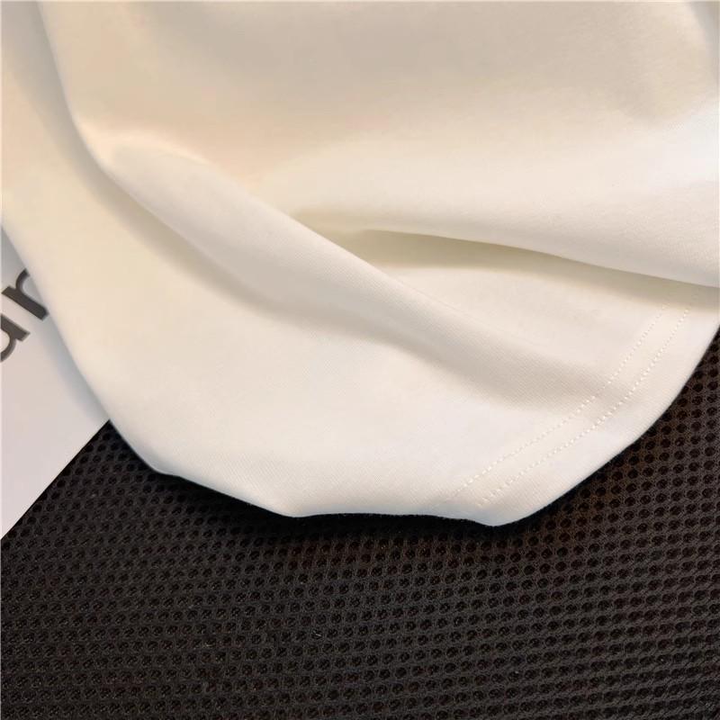 Damen Sommer Halbrollkragen Strick T-Shirt mit Halbmondstickerei