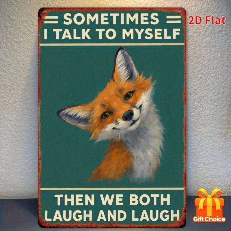 Funny Man Cave Metal Sign Sometimes I Talk To Myself Then We Both Laugh Vintage Tin Plaque Wall Decor