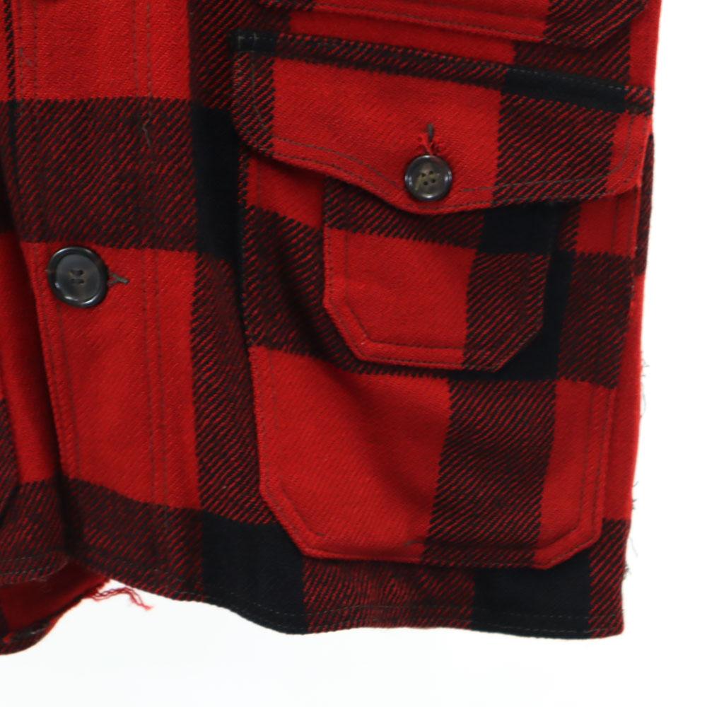 WHITE STAG 50s Wool Vintage Double Mackinaw Check Pattern Coverall Men's Used