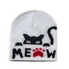 Keep Warm Knitting Cap Hat Cat Print Beanie Bonnet Fashion Wool Hat  Outdoor