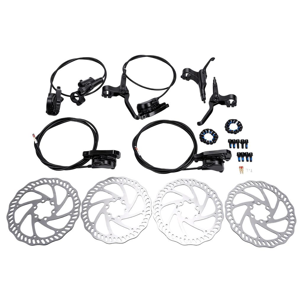 Hydraulic Disc Brake Set Lightweight Disc Piston Oil Brake Kit Aluminum Alloy Heat Dissipation Easy Alignment For