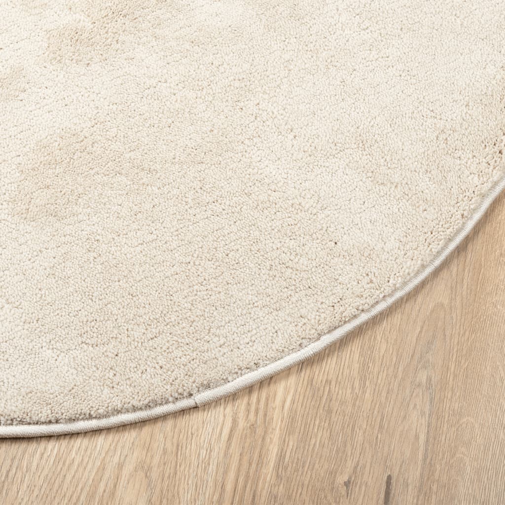 Oviedo Short Pile Rug Beige Ø 160 Cm