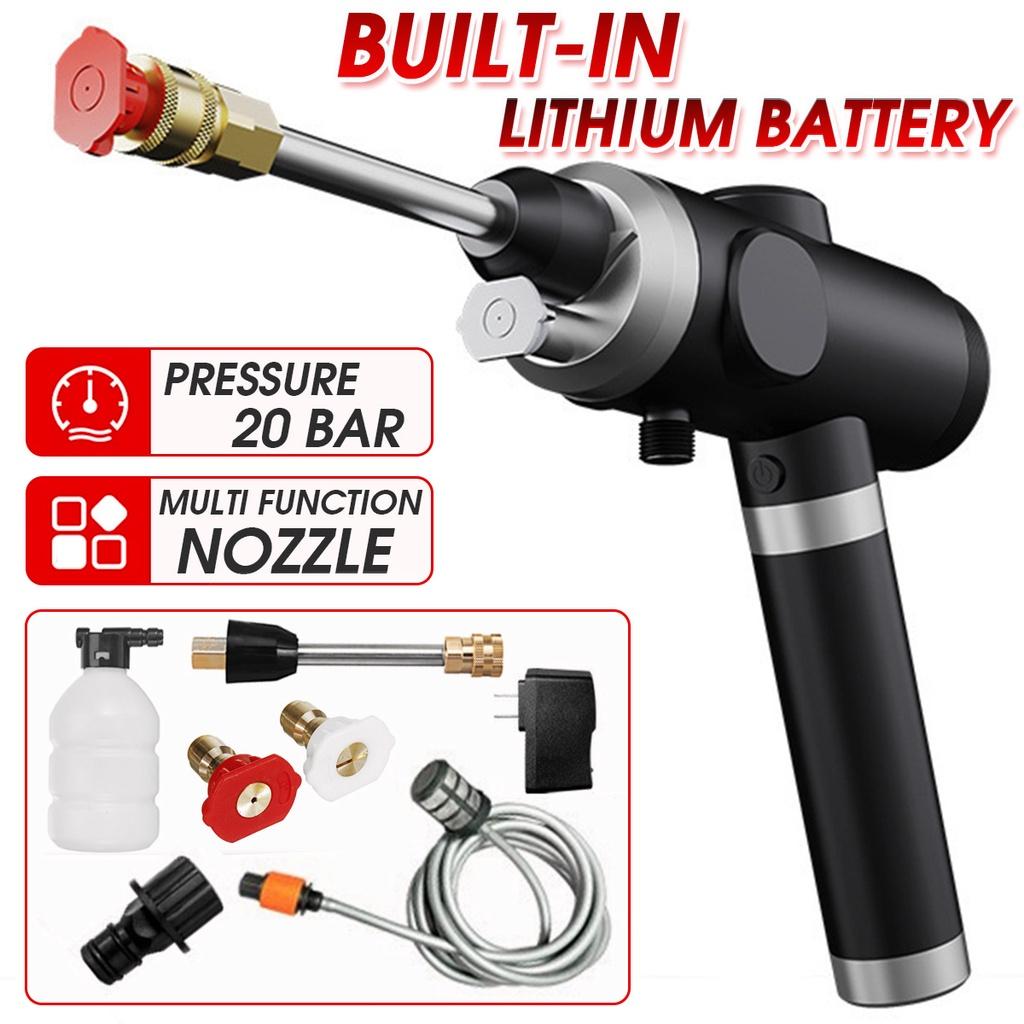 12V 120W High Pressure Cordless Car Washer Electric Water Spray Guns Foam Nozzle Auto Cleaning USB Rechargeable Water Cleaner