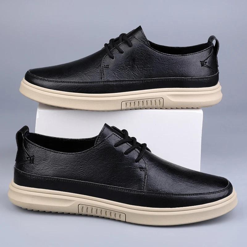 Модные мужские туфли на плоской подошве — фото 3