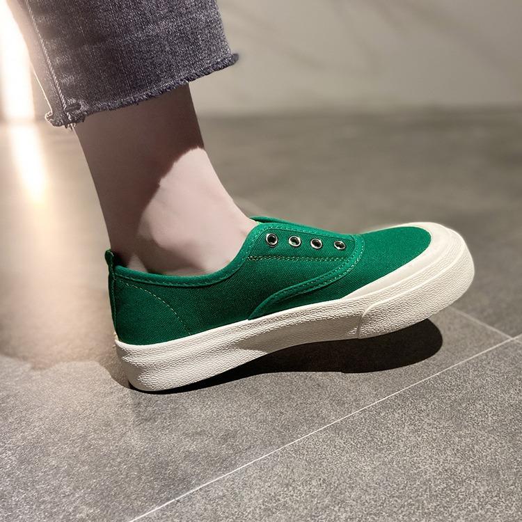 Spring Lace-free Little White Shoes Women's New One-pedal Lazy Canvas Shoes Platform Women's Shoes Board Shoes Cloth Shoes