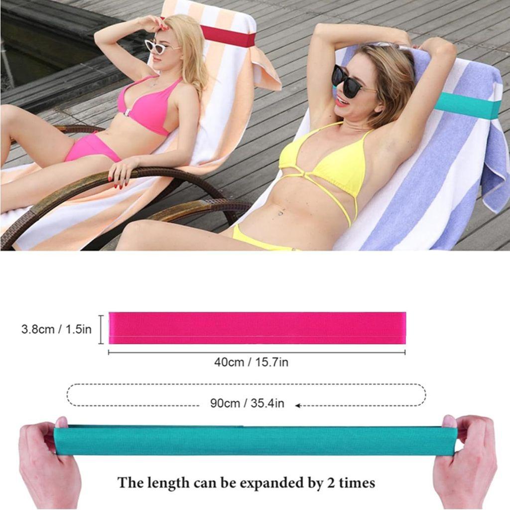 Outdoor Beach Towel Strap With Elastic Band For Pool Lounge And Lounge Chair Accessories