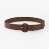 Ladies Bag Buckle Round Buckle Belt Woven Pu Belt Women'S Candy Color Decorative Women'S Wide Belt