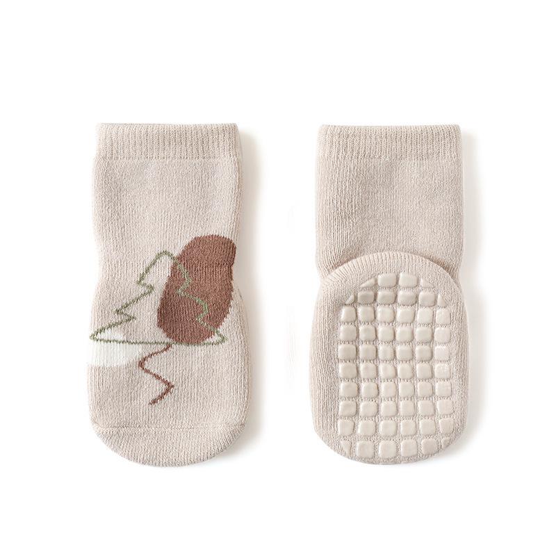 

Затишні махрові потовщені дитячі нековзні шкарпетки для підлоги - шкарпетки до середини ікри від новонародженого до малюка Size L (3-5 years) хакі