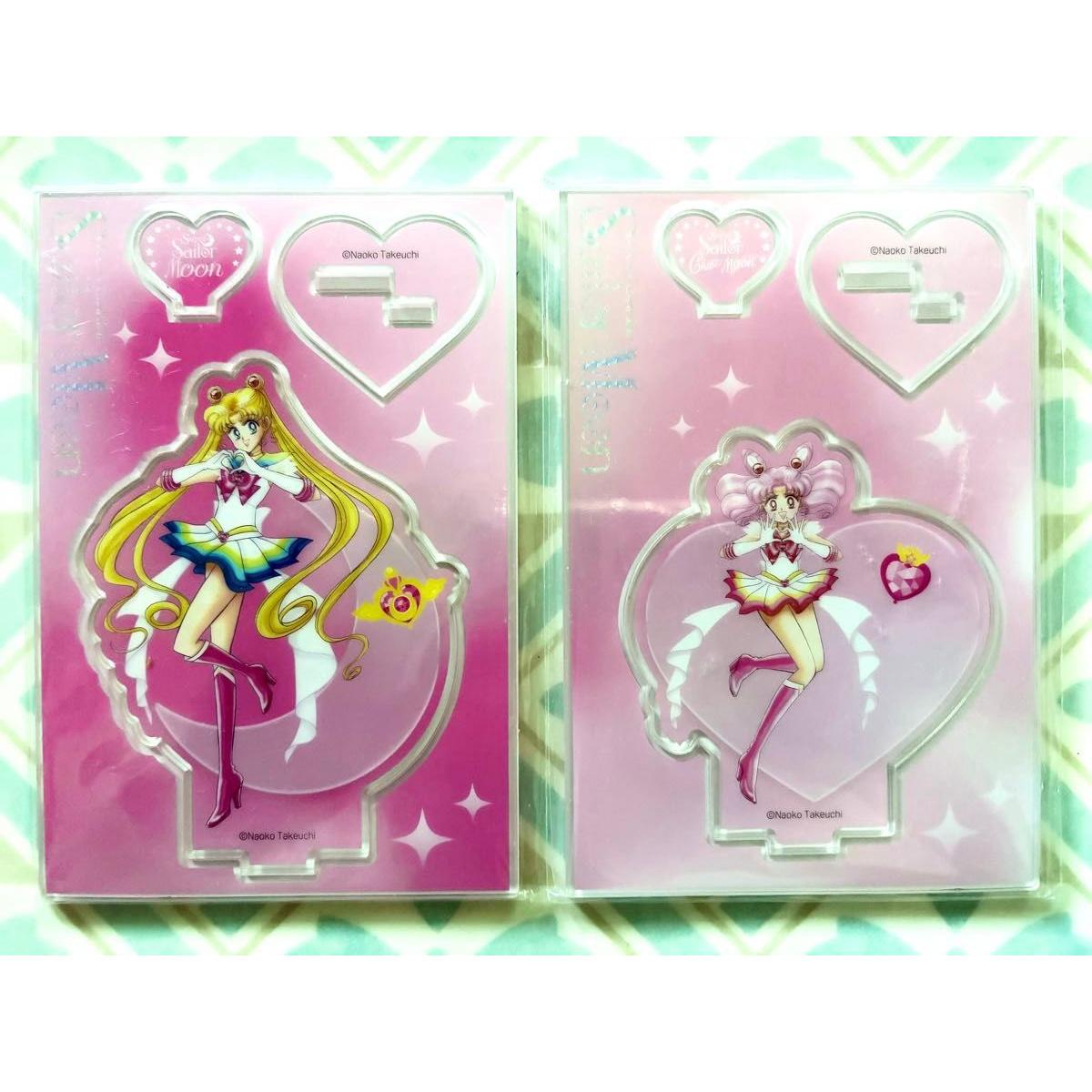Used Sailor Moon Chibi Moon Chibiusa Meiji Chocolate Acrylic Stand Museum Lawson Family Mart Hair Tie Card