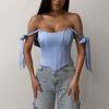 Top pentru femei slim fit cu bretele neregulate în zig-zag