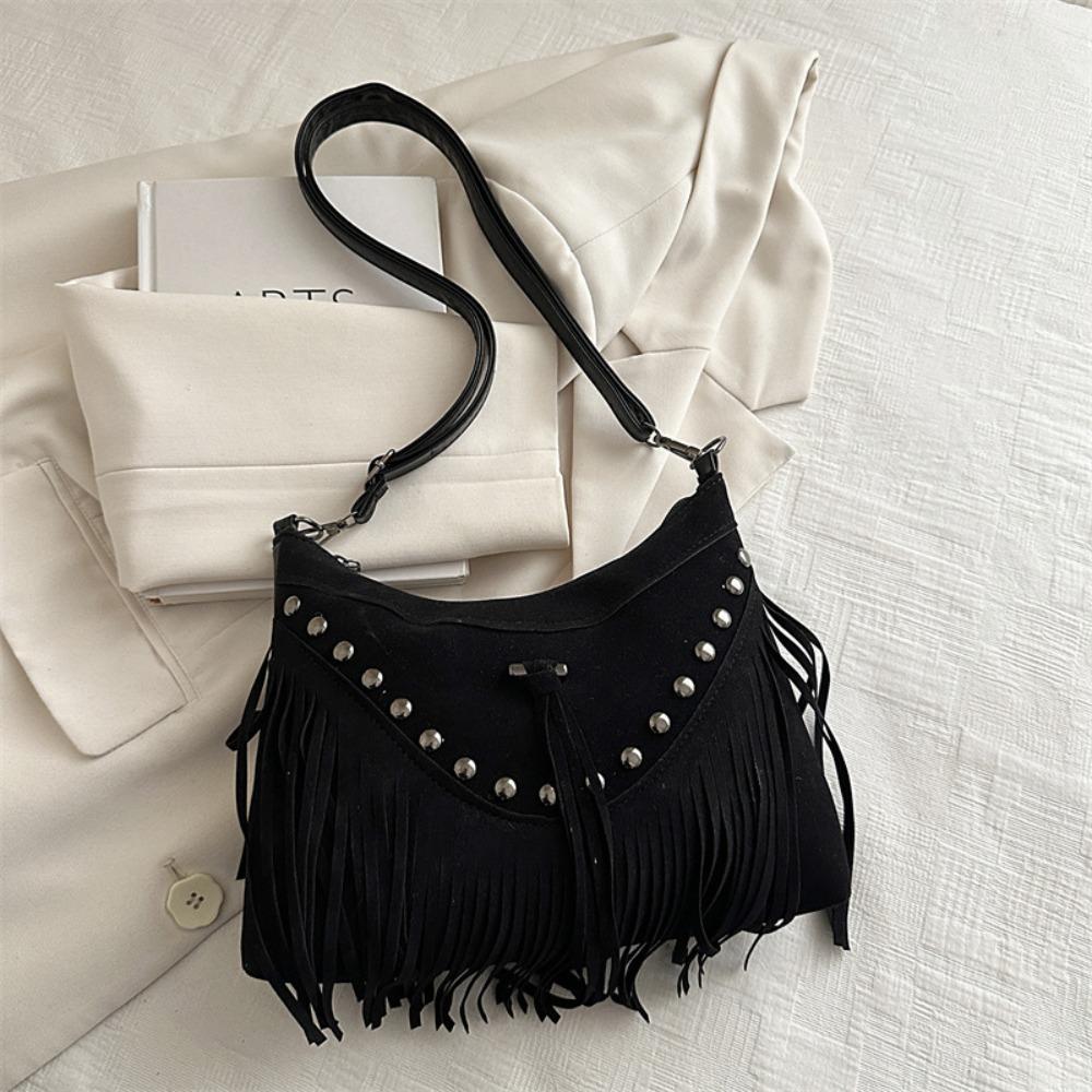 Korean Suede Crossbody Bag Bohemian Style Ethnic Style Handbag Sweet Tassel Shoulder Bag  Girls