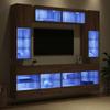 TV Wall Shelf Set with LED 6 pcs Artisan Oak Wood Based Material