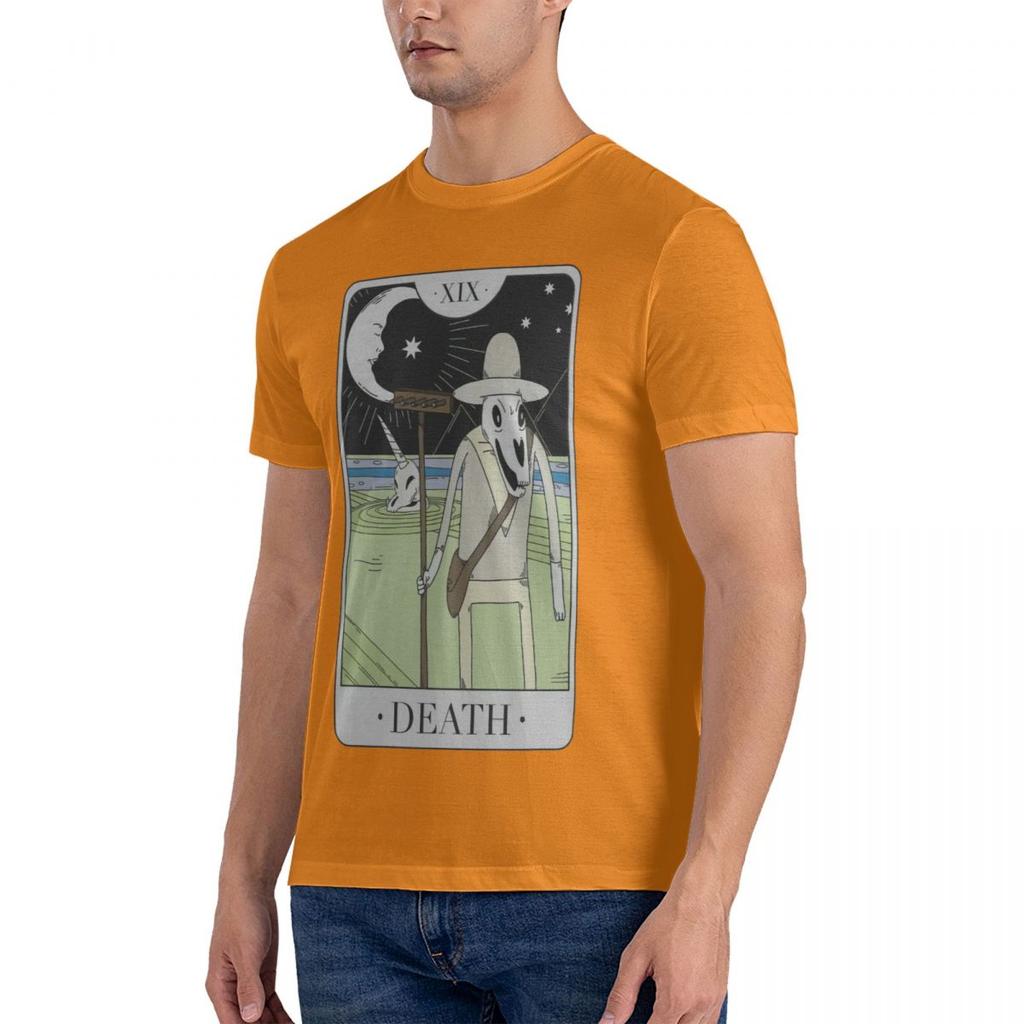 Tarot Card Death T Shirt Adventure Cartoon Time Novelty Pure Cotton Tee Shirt Crewneck Short Sleeve TShirt Gift Idea Clothes