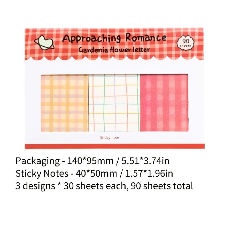 

Vintage Plaid Sticky Notes Combo, Multiple Colors & Styles, Ideal for Journal Decor, Study Records & Student Message Taking красный