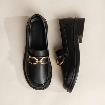 Γυναικεία μαύρα μαλακά δερμάτινα slip-on loafers, 2024 χαμηλοτάκουνα πολυχρηστικά παπούτσια