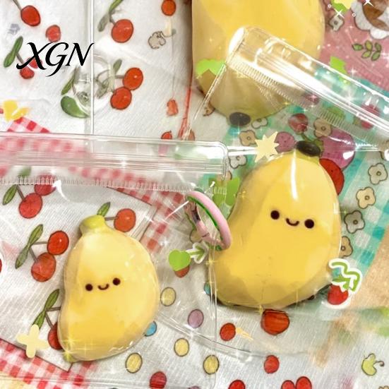 Stress Relief Banana Toy 1/2Pcs Cartoon Squeeze Stretchy Relaxation Focus Aid Smiling TPR Ball Fidget Portable Simulated Fruit Shape