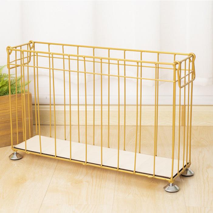 Nordic Style Iron Storage Basket with Wheels for Books, Snacks, Magazines, Yoga Mats & Sports Equipment