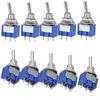 10pcs for Miniature For Toggle Switches MTS-103 3 Pin SPDT ON-OFF-ON 6A 125VAC Panel Mount 6mm Mounting Hole for Projects
