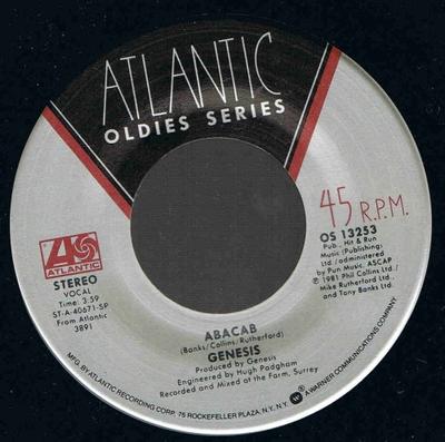 7inch Record GENESIS - Abacab / No Reply At All OS13253 Atlantic 1984 UK Rock Used