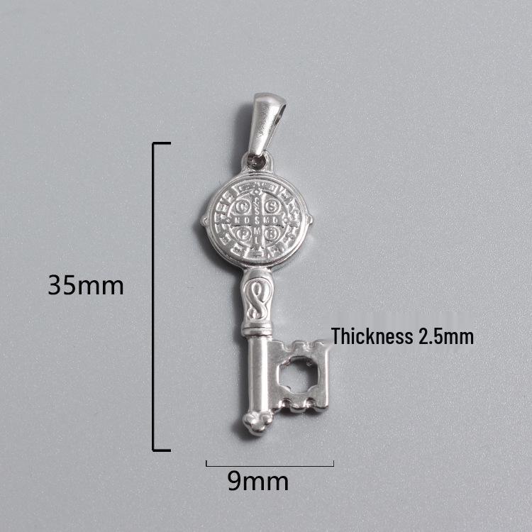 Retro Titanium Steel Cross Necklace Pendant - Stainless Steel DIY Jewelry Accessory, Fade-Resistant
