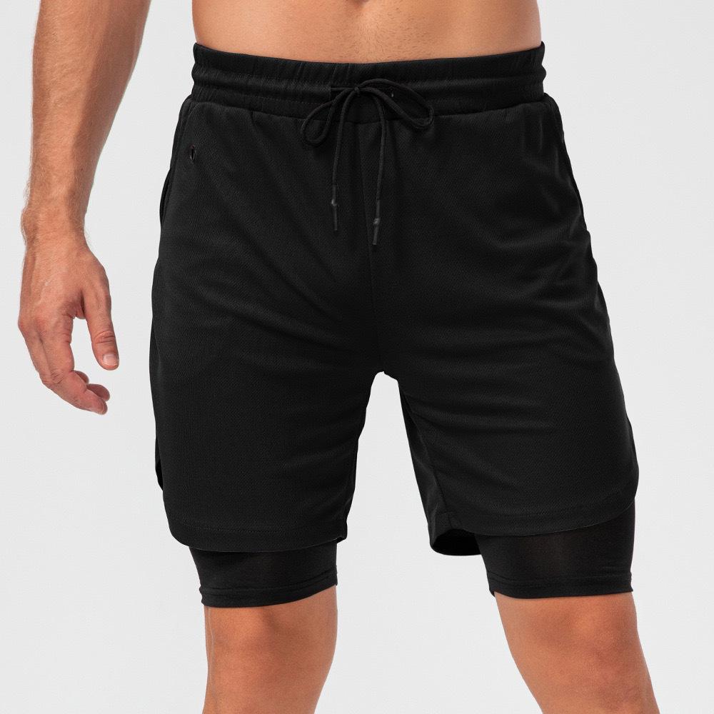 Men's PRO Breathable Mesh Double Layer Quick-Dry Loose Fit Running Shorts