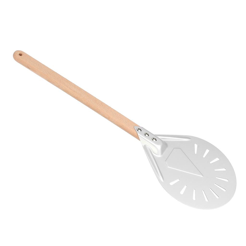 Round Pizza Spatula with 41cm Removable Wood Handle AntiScalding NonSlip Pizza Making Tools(9in )