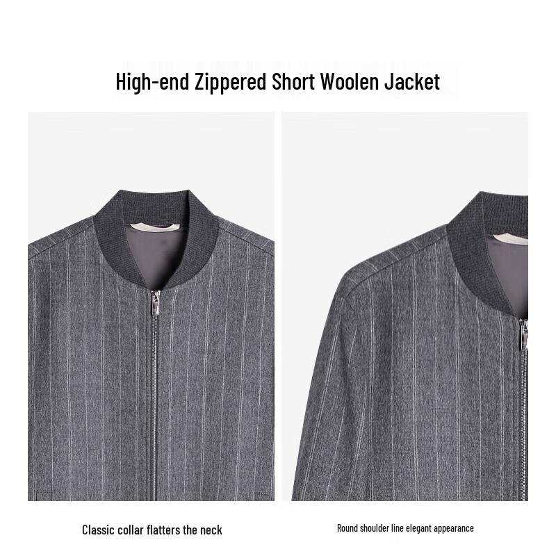 K-Boxing Men's Premium Wool Blend Zipper Jacket HDWE3903