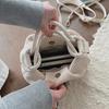 Woven Textured Handbag with Knotted Handle Stylish Women's Shoulder Bag for Daily Use and Fashion Outings
