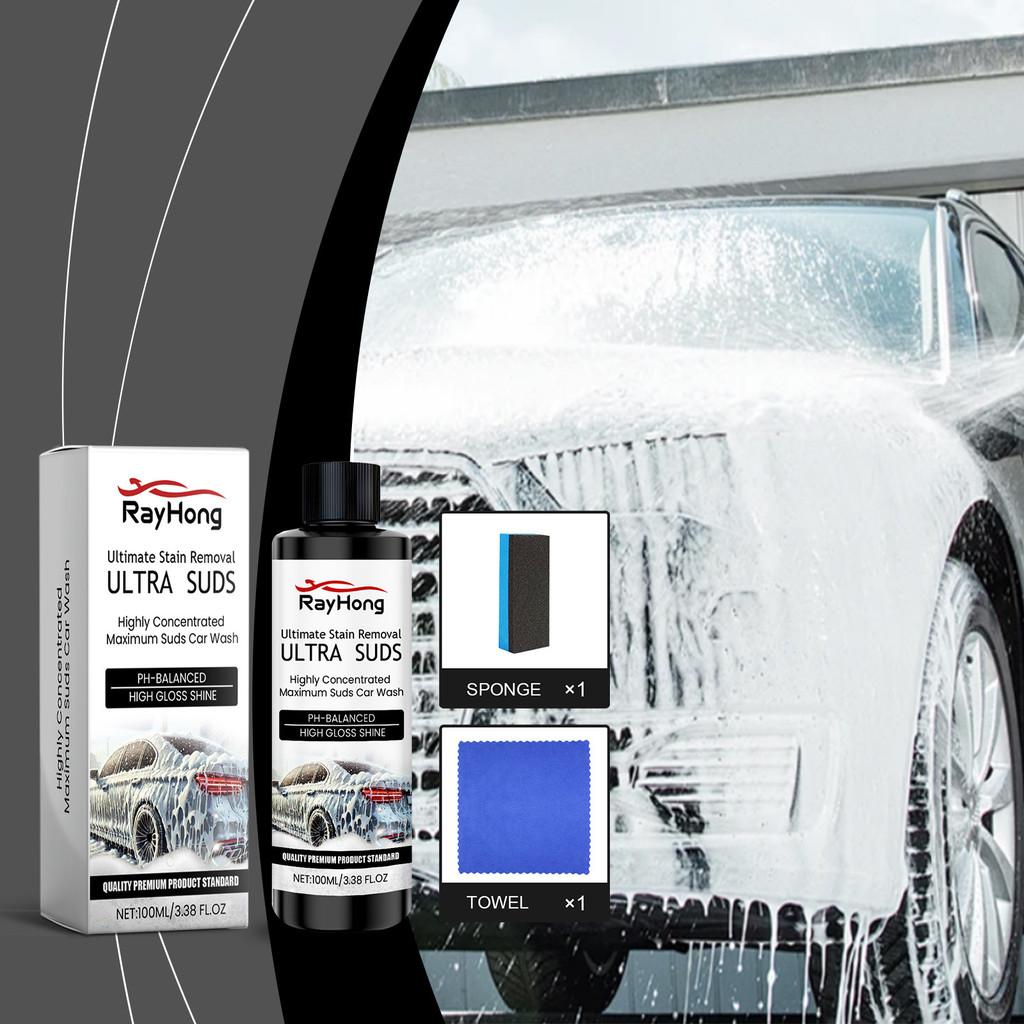 Rayhong Car Wash Foam Cleaner With Powerful Stain Removal For Home Use 100ml Sponge And Towel Included