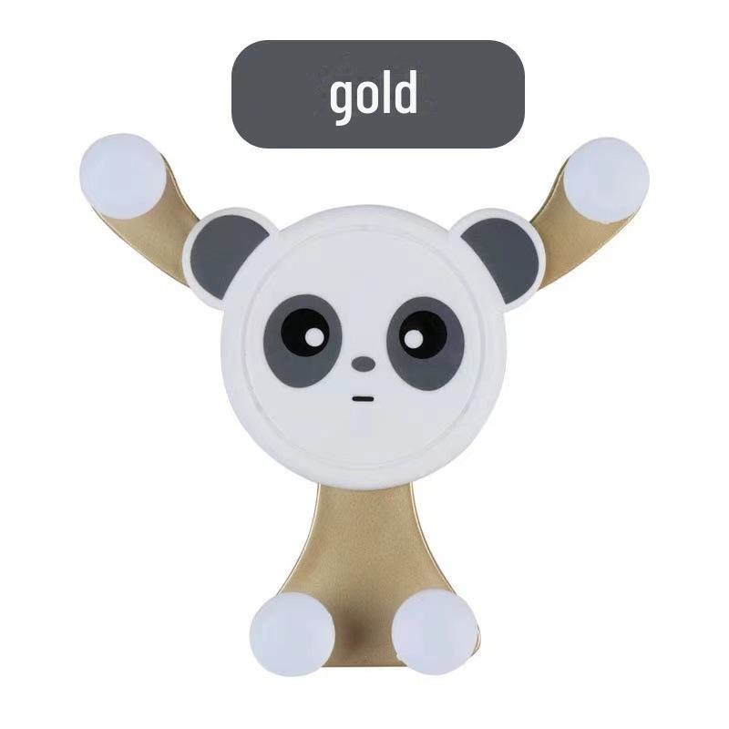 Cartoon Smiling Bear Car Phone Holder: Air Outlet Gravity Mount.