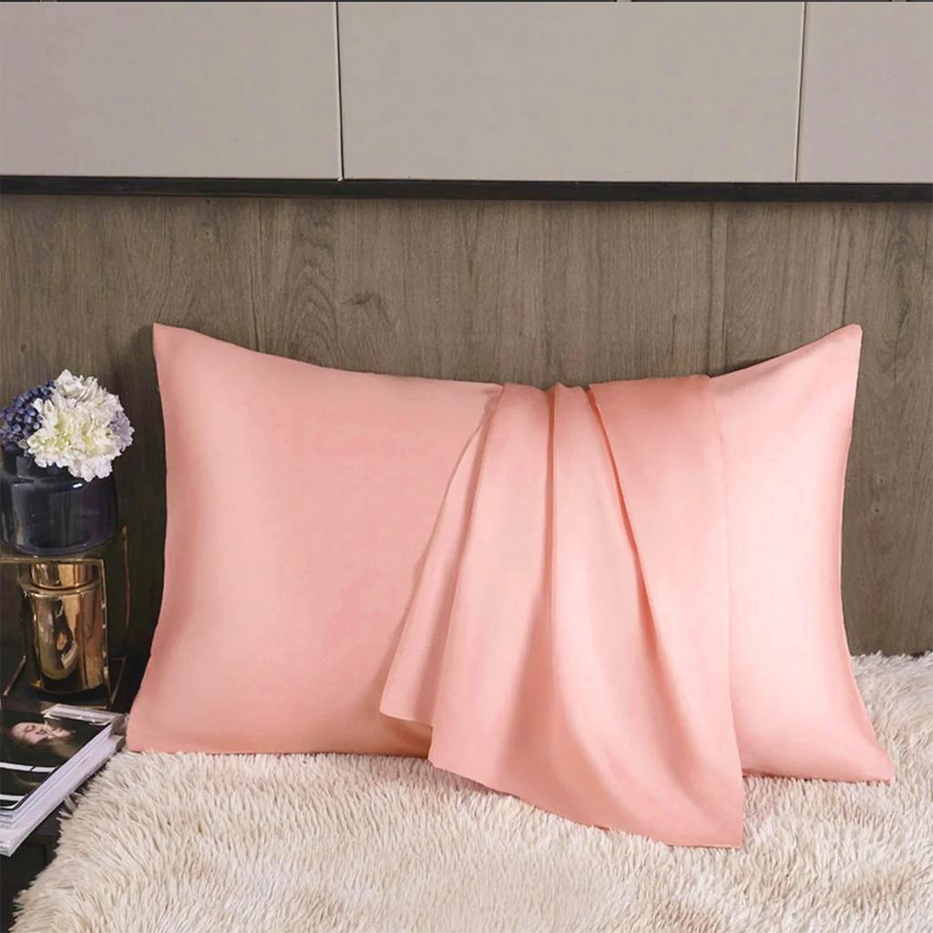 Silk Satin Pillowcase Simple Solid Color Pillow Cover Bedding Household Smooth Multicolor Satin Pillowcase Household 66x51cm