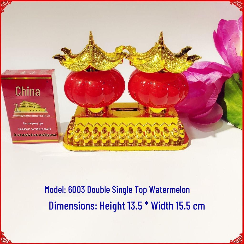 Red Lanterns for Lunar New Year and Qingming, Battery-Operated Everlasting Prayer Lamp