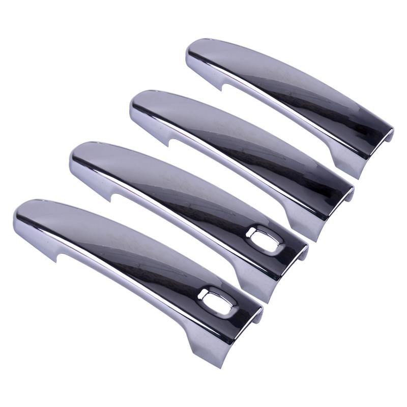 Self-Adhesive Chrome ABS Exterior Side Door Handle Cover Trim Handle Bezel Smart Keyless Fit for Chevrolet Equinox SUV 2018-