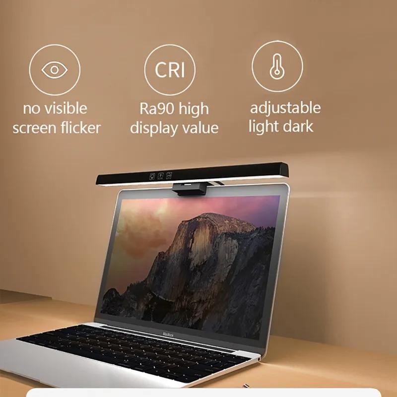 Eye-Care Desk Lamp 30cm LED Computer PC Monitor Screen Light Bar Stepless Dimming Reading USB Powered Hanging Table Lamp