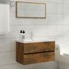 VidaXL Vanity Unit with Integrated Basin Bathroom Cabinet Storage Unit for Bathroom Interior Smoked Oak 3120345