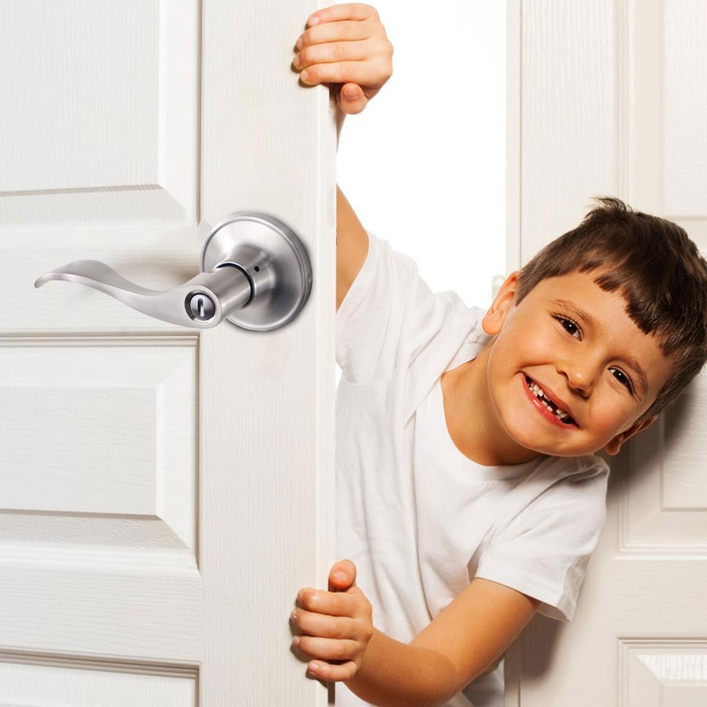 Stainless Steel Door Lock, Bedroom Door Handle Lock, Bathroom Door Handle, Living Room Three-lever Door Lock.