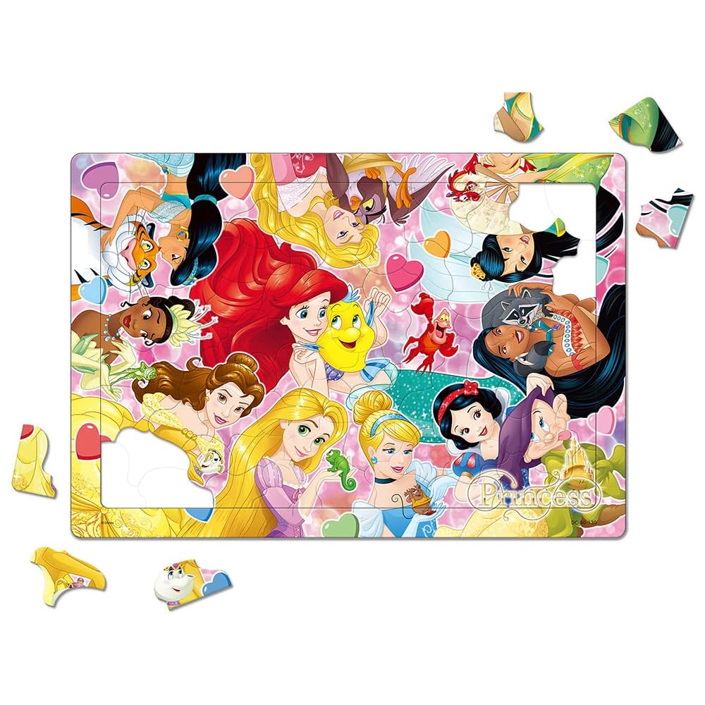 Tenyo Disney Princess Child Puzzle Set 40/60/80 Pieces Antibacterial Coating Storage Cover Ages 3 and Up