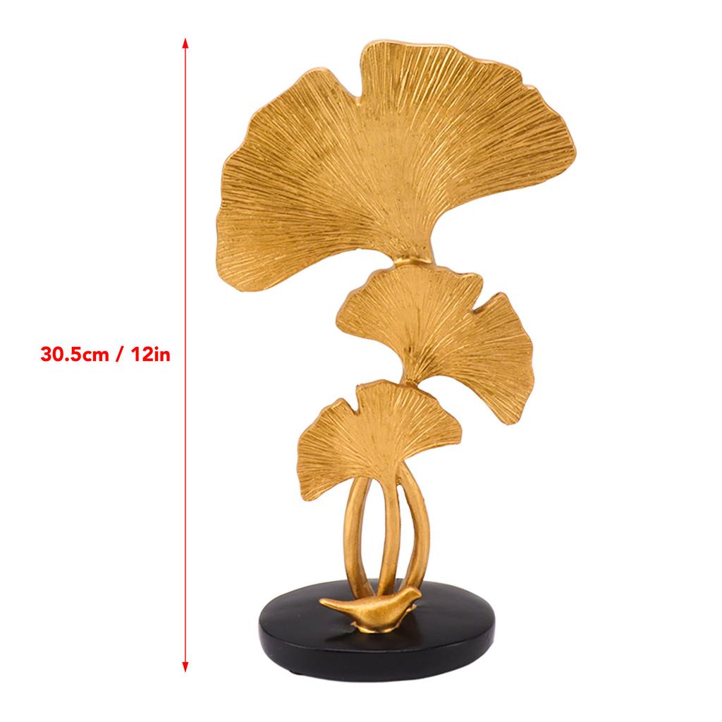 Resin Nordic Ginkgo Three Leaf Crafts Sculpture European Modern Desktop Ornament Model For Living Room Hallway Home Decoration