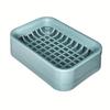 1pc Nordic Creative Soap Dish with Drainage, Double Layer Plastic Rectangular Soap Holder with Lid, Portable Bathroom and Laundry Soap Tray