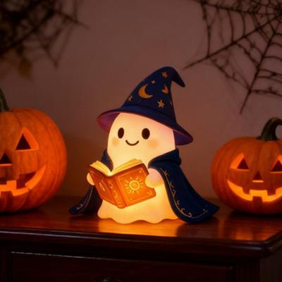1/2 Stuks Betoverend Tovenaar Geest Nachtlampje Halloween Lezen Boek Geest LED Lamp Huis Slaapkamer Kinderkamer Decoratie Cadeau voor Boekenliefhebbers
