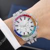 2022 Men's Fashion Quartz Watch with Triple Faux-Eye Design & Full Diamond-Inlaid Steel Band