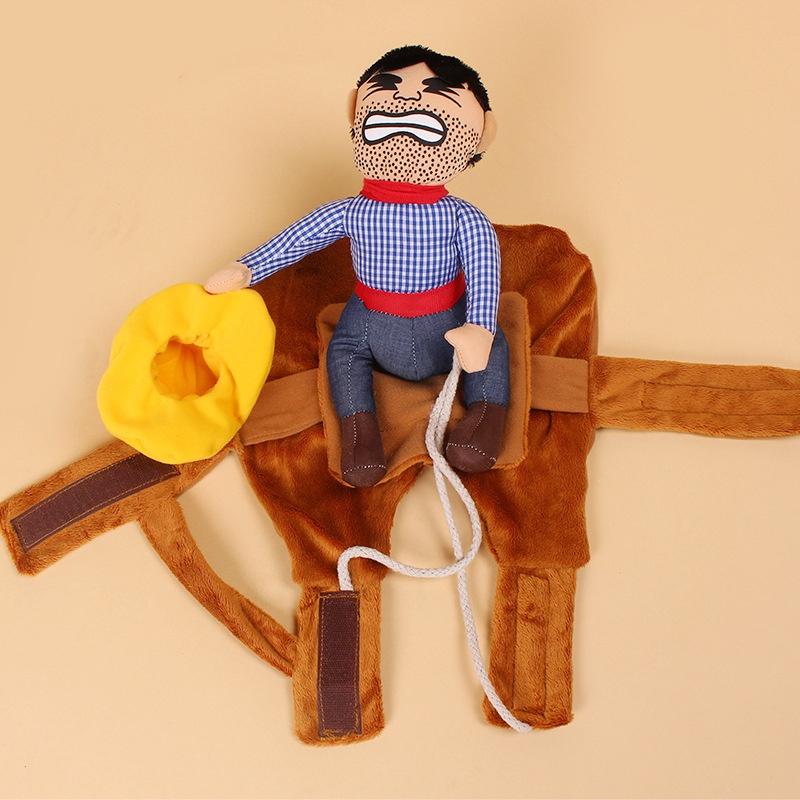Premium Quality Funny Riding Horse Cowboy Pet Dog Costume For Halloween Parties