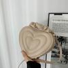 Luxury Quilted Handle Women PU Leather Shoulder Bag Fashion Heart Solid Color Crossbody Bag