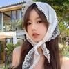 French Style Lace Plaid Triangle Turban Hairband For Women Girls Sweet Hair Decorate Headband Hair Band  Hair Accessories